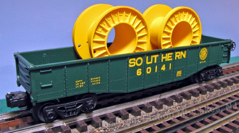 Lionel 26067 SOUTHERN GONDOLA WITH CABLE REELS APR